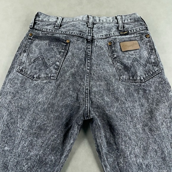 Vintage Wrangler Jeans Mens 34x34 Gray Acid Wash Straight Leg 13MWZ (Fits 31x33) - Picture 6 of 14